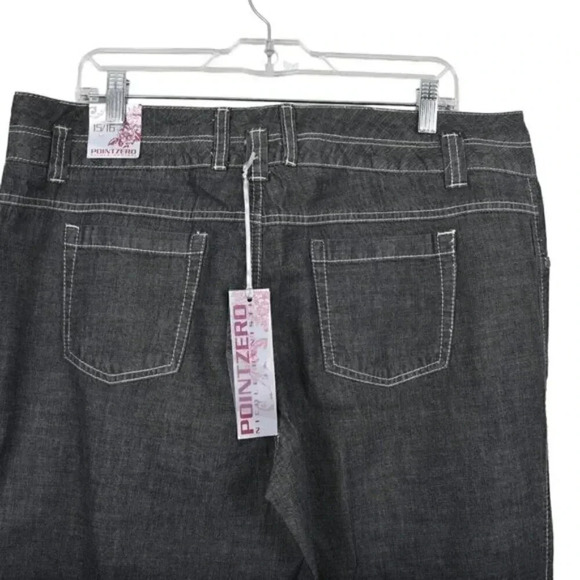 Vintage 90's Point Zero Nicole Benisti Wide Leg Jeans Gray NWT Size 15/16 - Picture 5 of 13